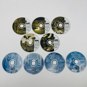 Baldurs Gate 1 and 2 Shadows of Amn PC Game Disc Lot 9 Discs BioWare Black Isle